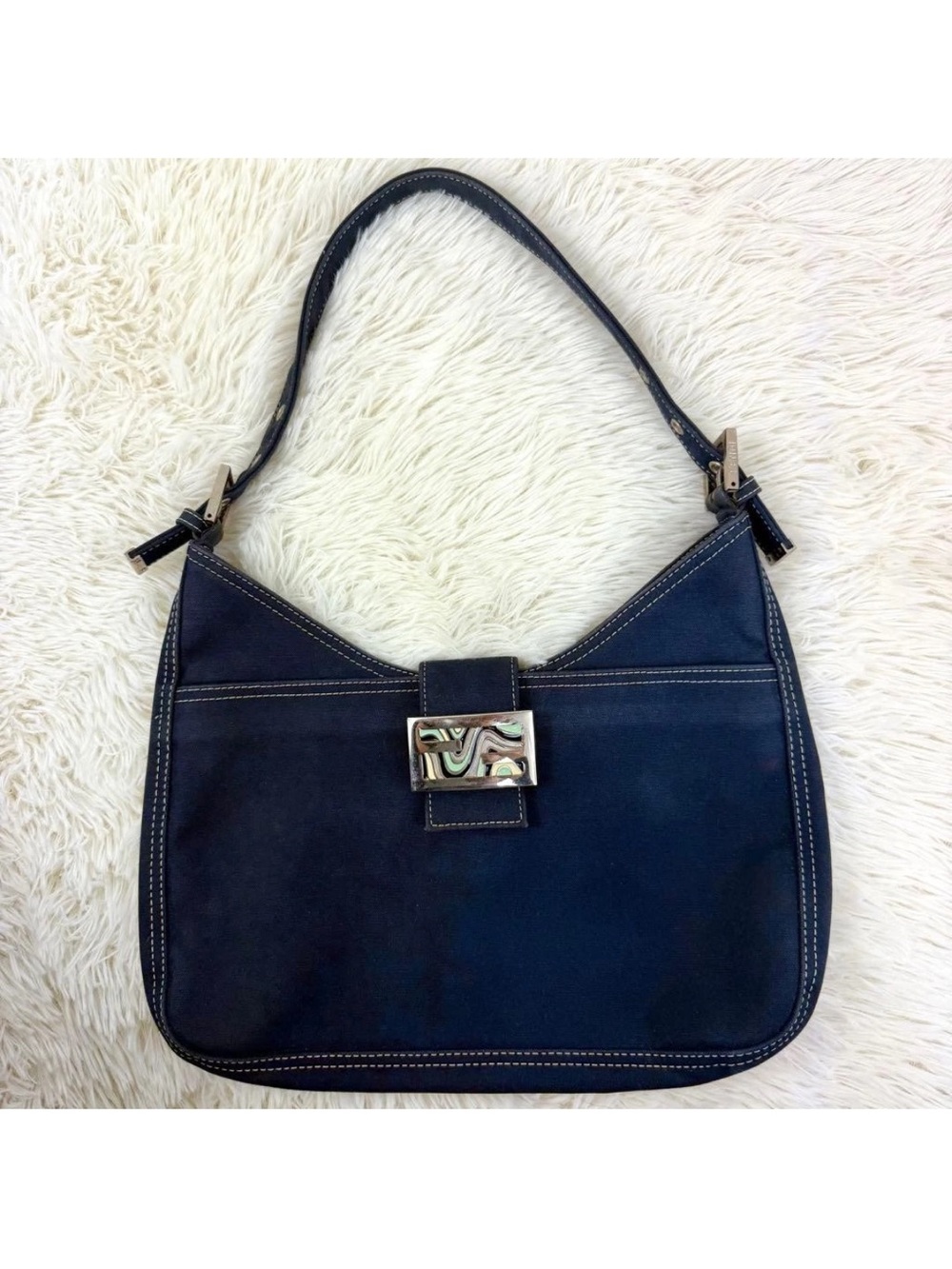 Fendi Denim Mama Baguette vintage handbag. Authentic!! - Picture 4 of 17